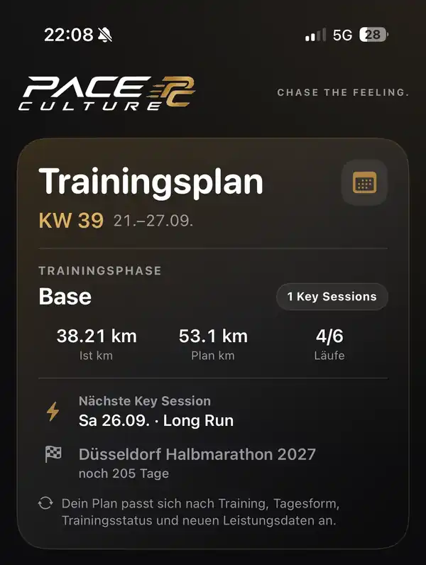 PACE CULTURE TRAIN Trainingsplan