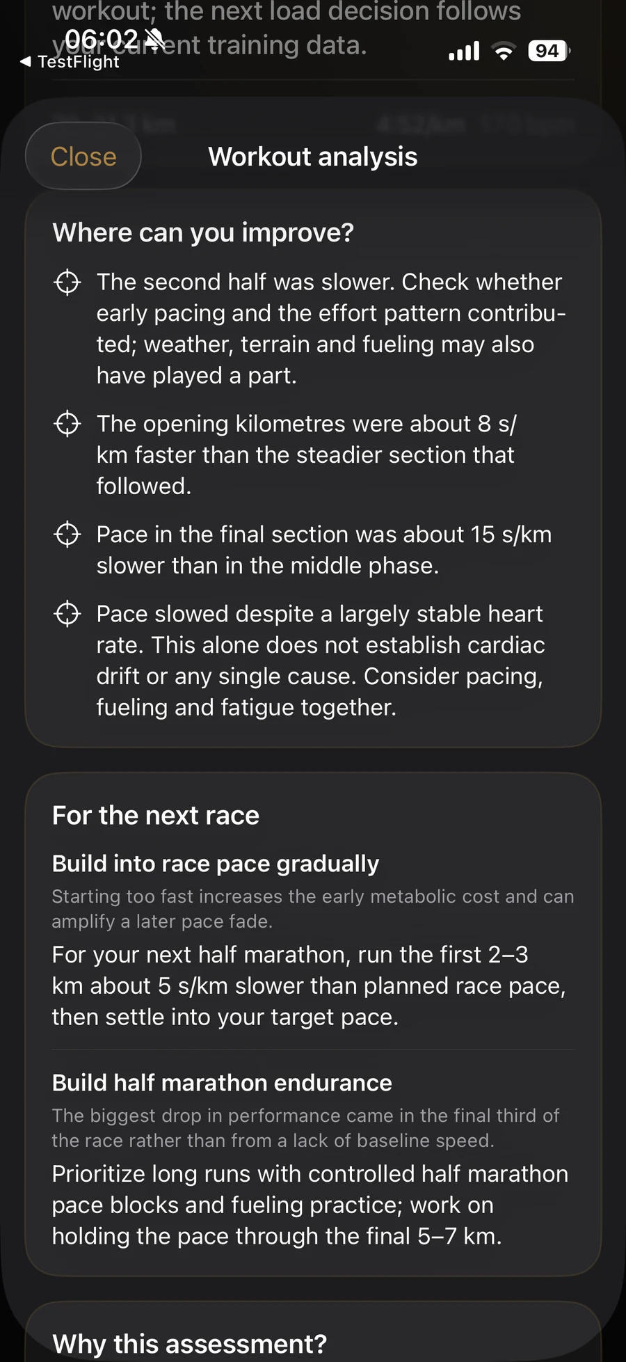 PACE CULTURE TRAIN recommendations for the next half marathon
