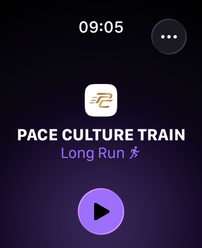 PACE CULTURE TRAIN Apple Watch Long Run Startscreen