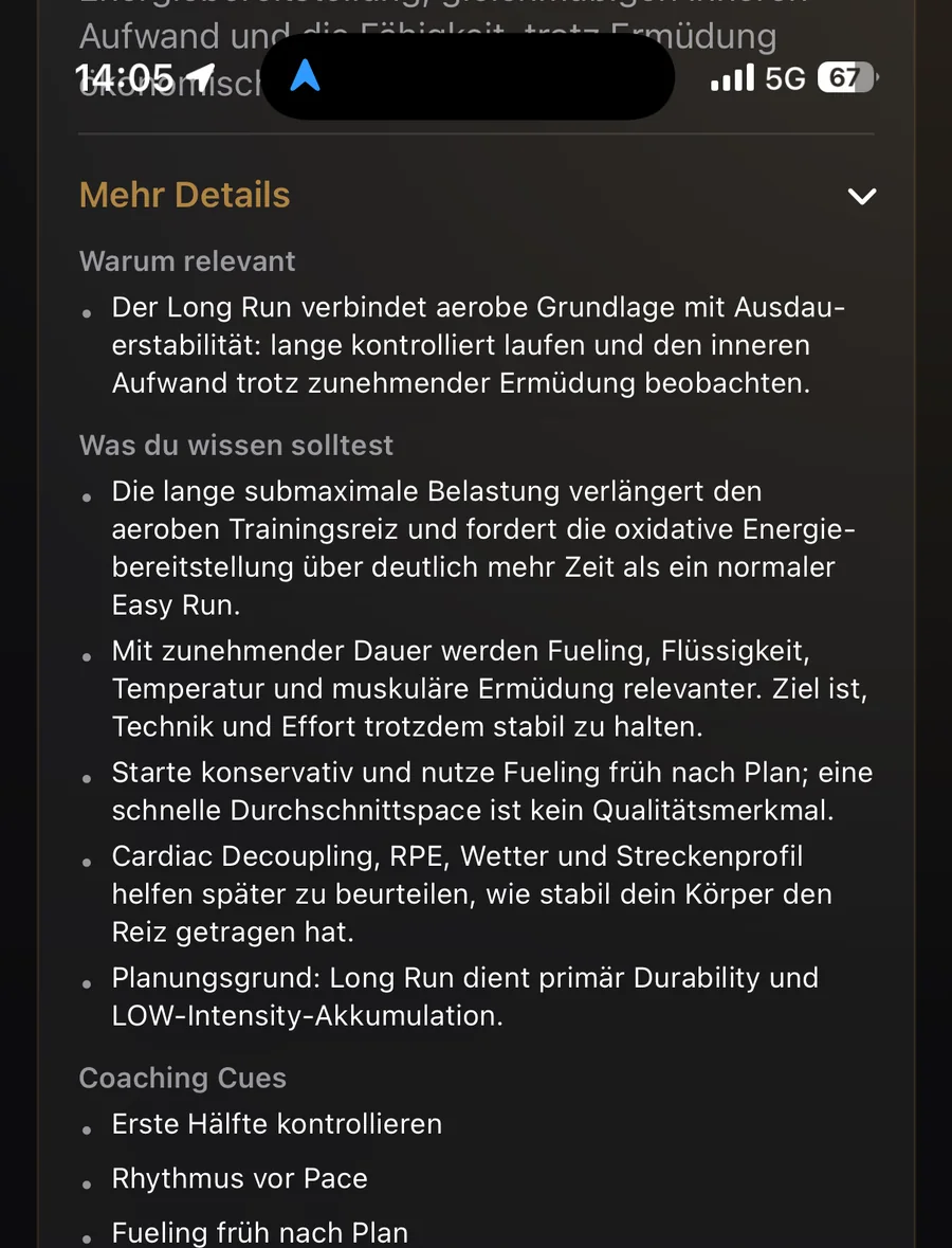 PACE CULTURE TRAIN Workout Details mit Begründung, Coaching Cues und typischen Fehlern
